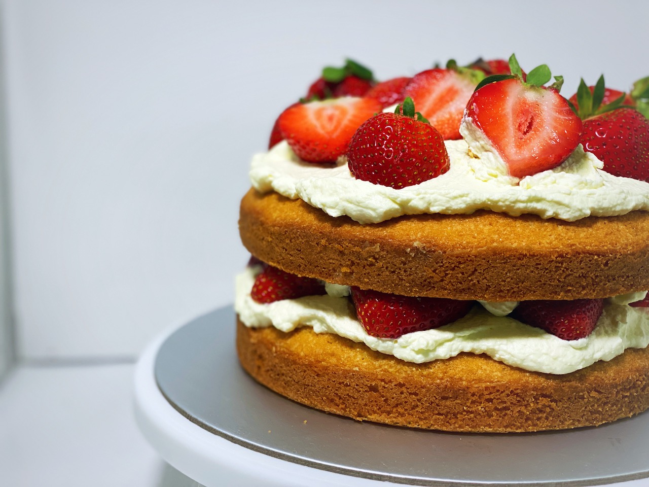 Strawberries And Whipped Cream Cake