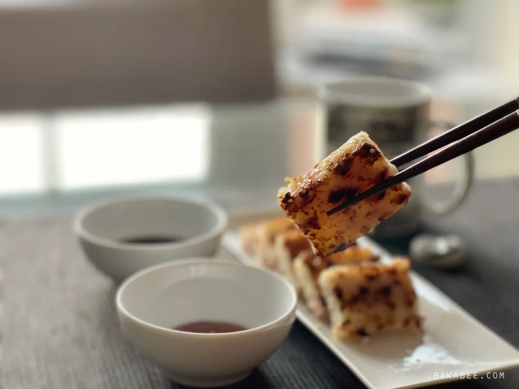 Chinese turnip cake slices