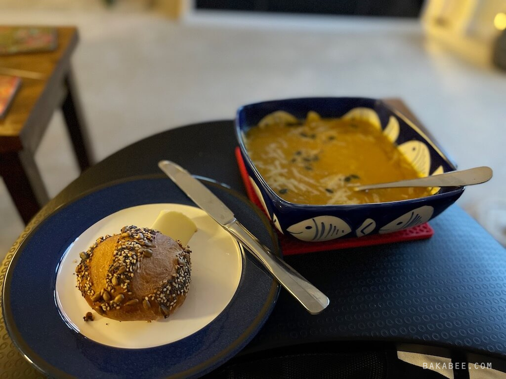 Serve seeded Dinner Roll with soup