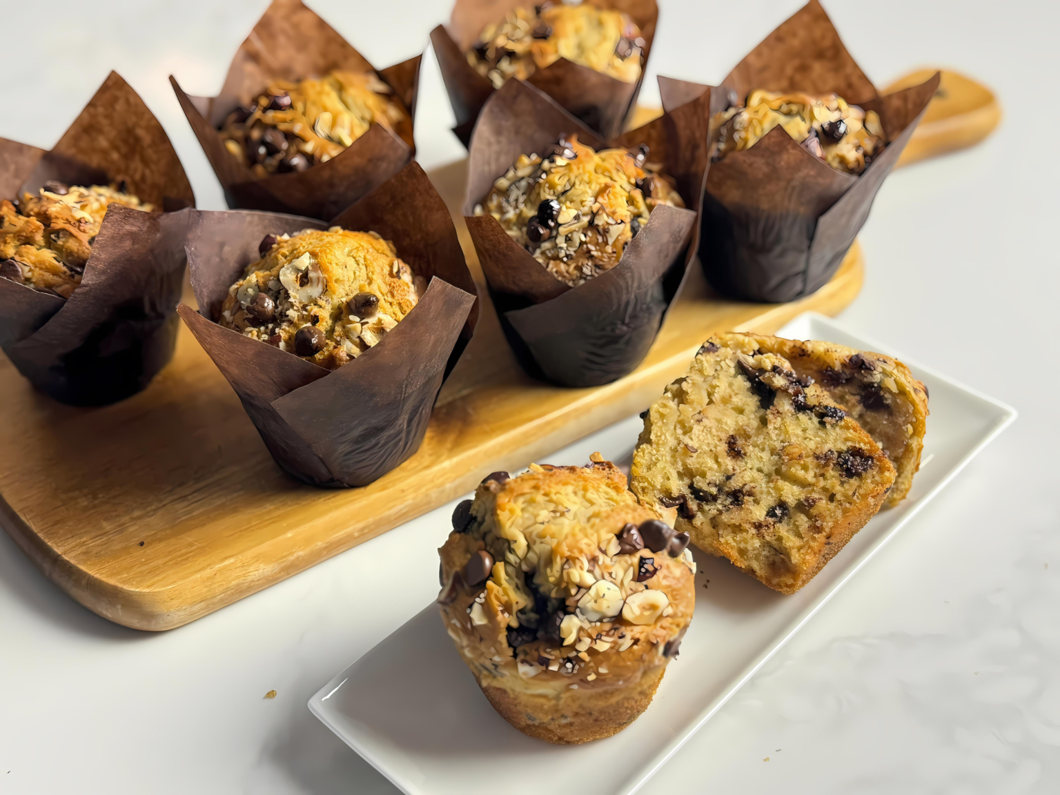 Chocolate Chip Hazelnut Muffins | Bake with Bakabee