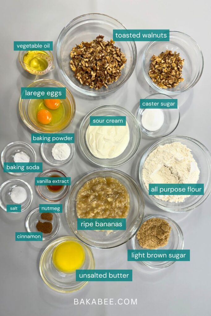 Banana Walnut Muffin ingredients