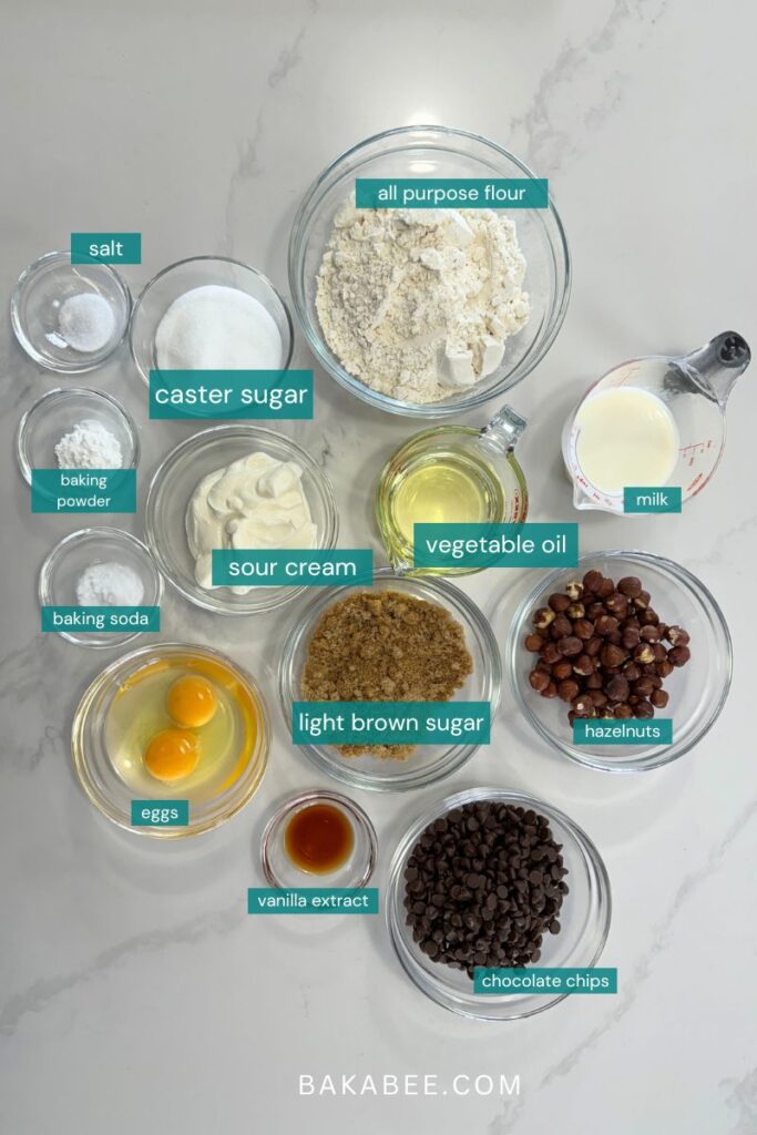 Chocolate Chip Hazelnut Muffins Ingredients