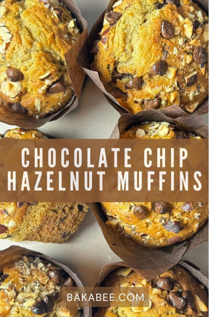 Pinterest Pin Chocolate Chip Hazelnut Muffins