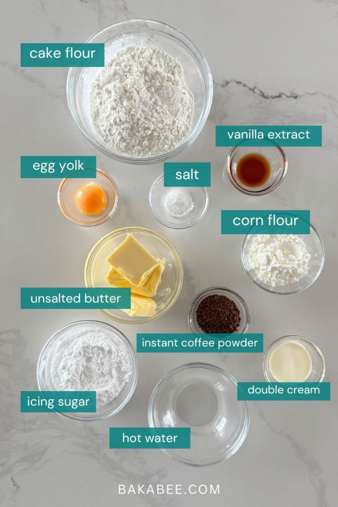 ingredients in coffee Viennese whirl biscuits