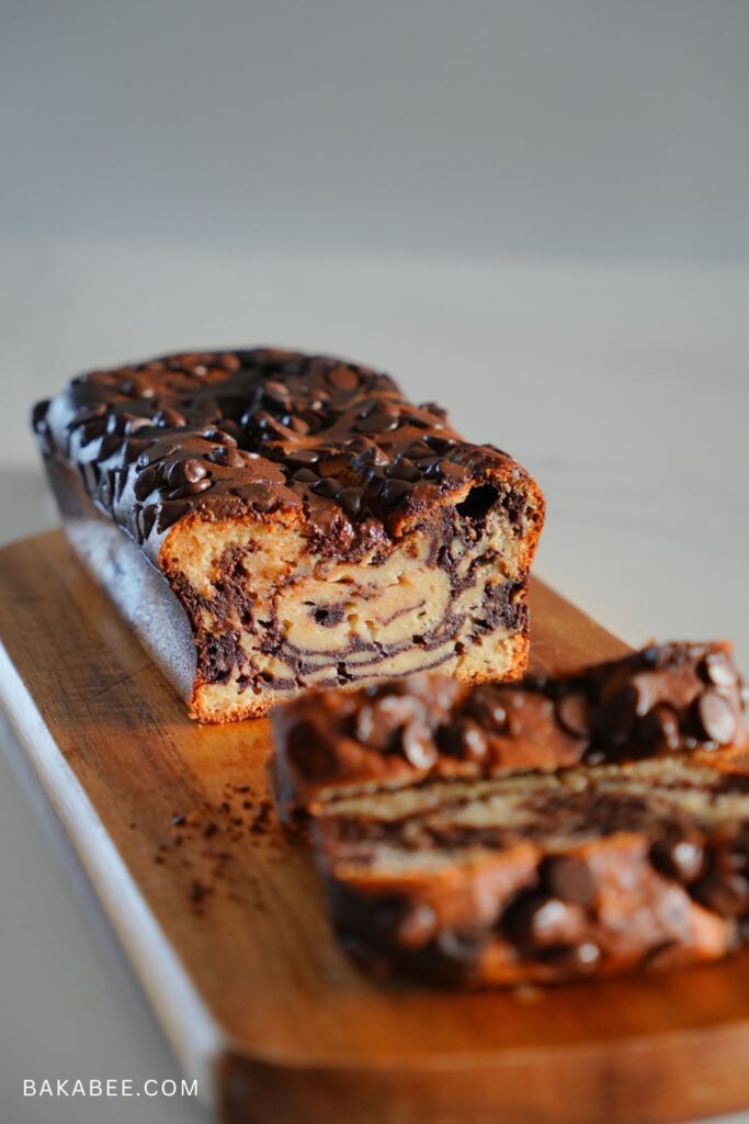 chocolate marbled banana loaf