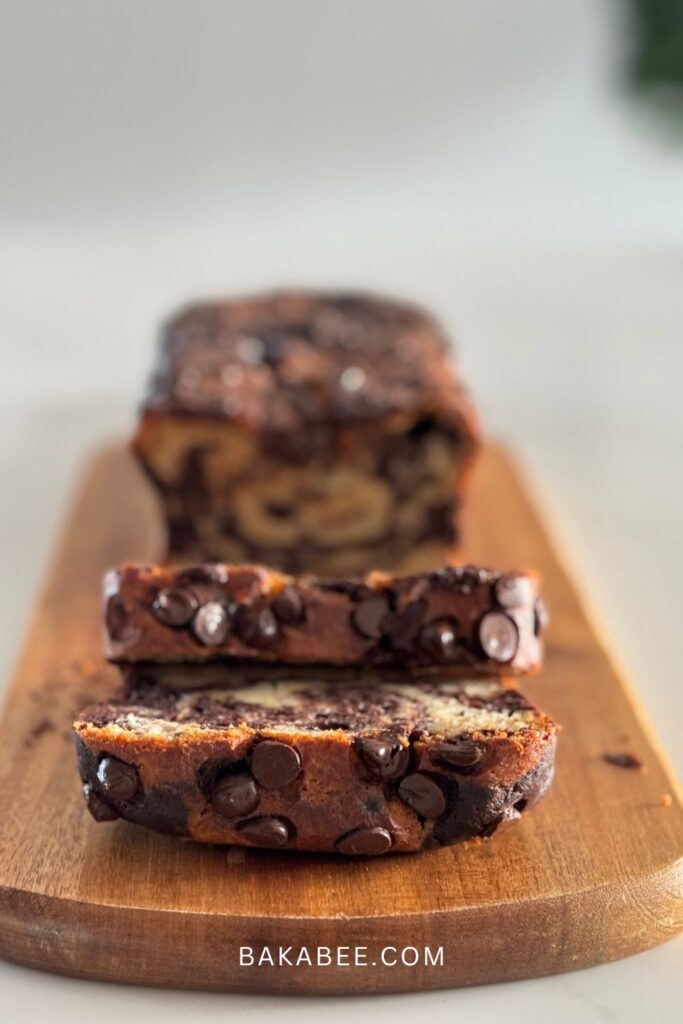 chocolate marbled banana loaf