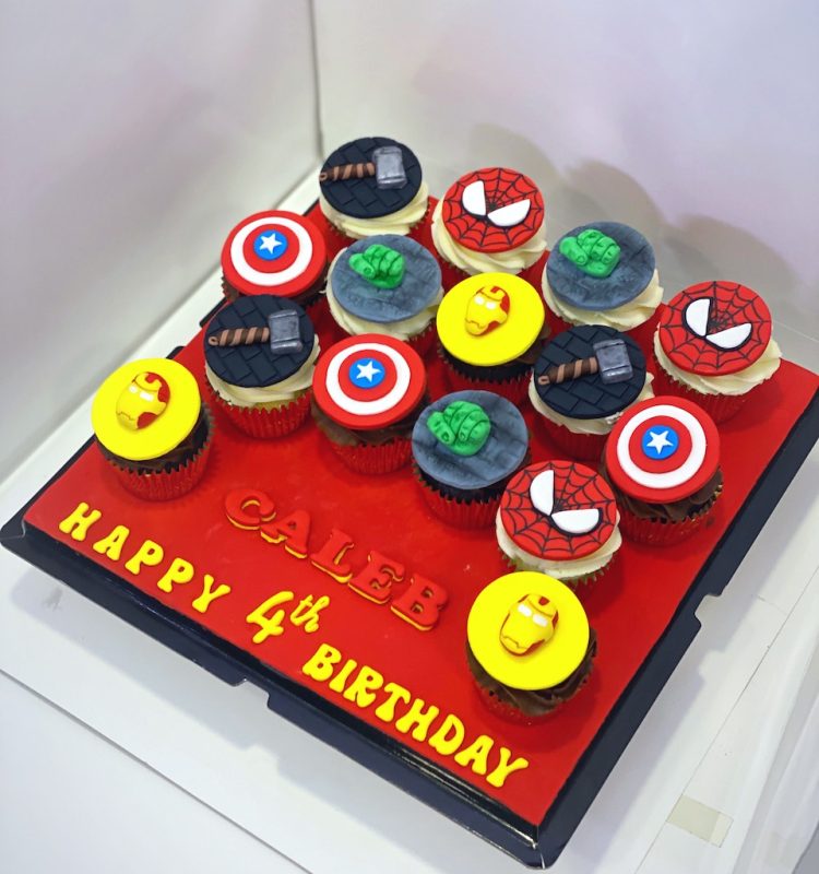 Avengers themed cupcakes Superhero customized cupcakes Singapore