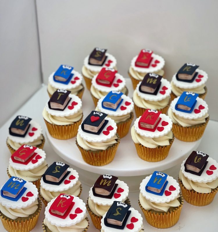 Book themed customized cupcakes