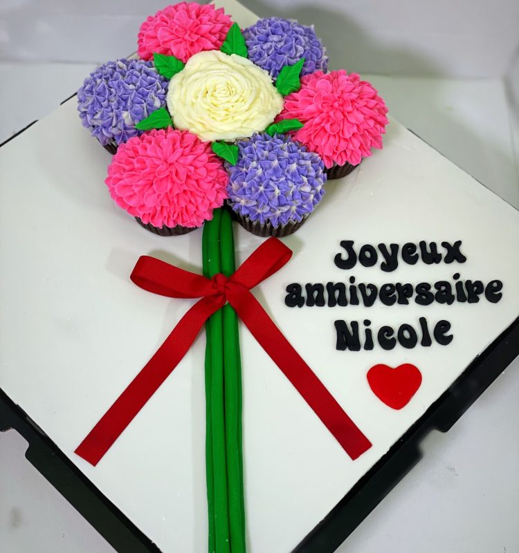 Flower bouquet customized cupcakes Singapore