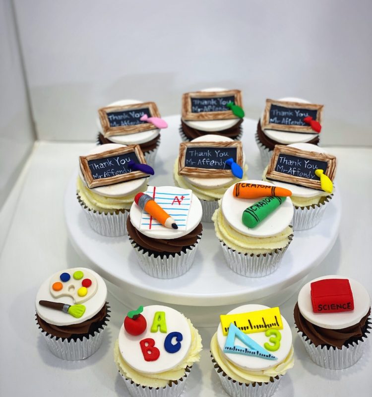 Happy Teacher's Day themed cupcakes Singapore