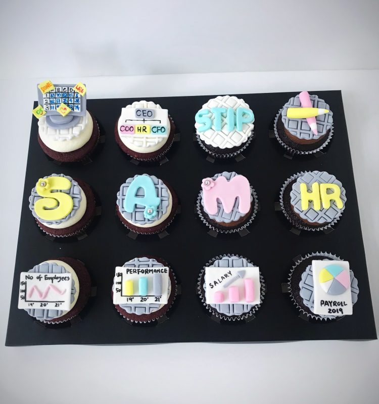 Human Resources themed customized cupcake Singapore