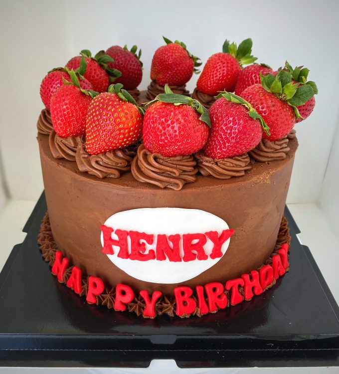 Chocolate Strawberry birthday cake
