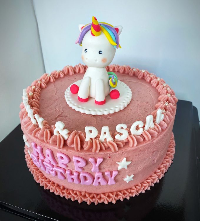Baby Unicorn strawberry cake