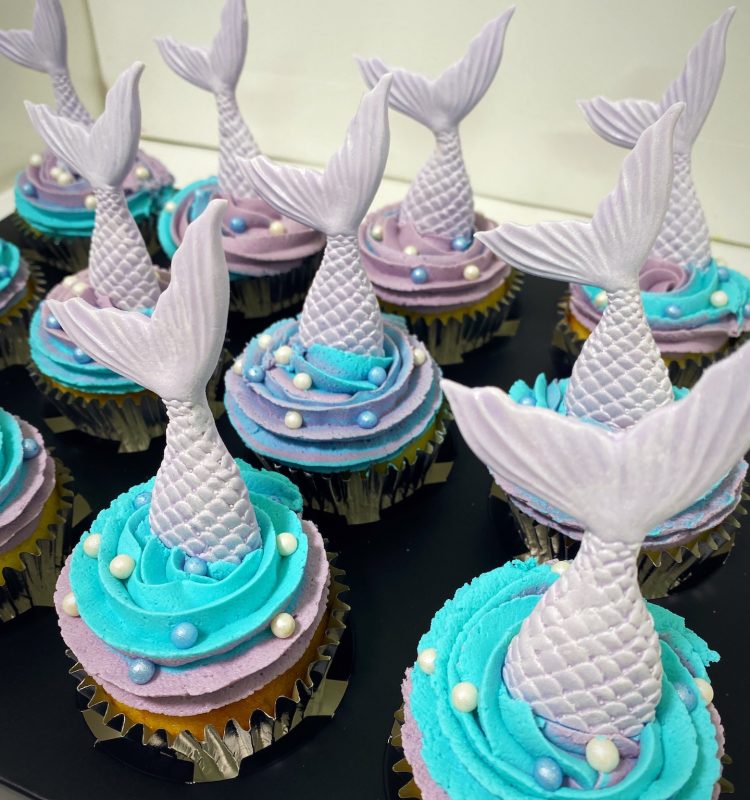 Mermaid themed customized cupcakes