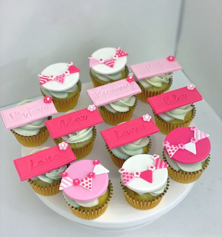 Personal writing baby shower customized cupcakes Singapore