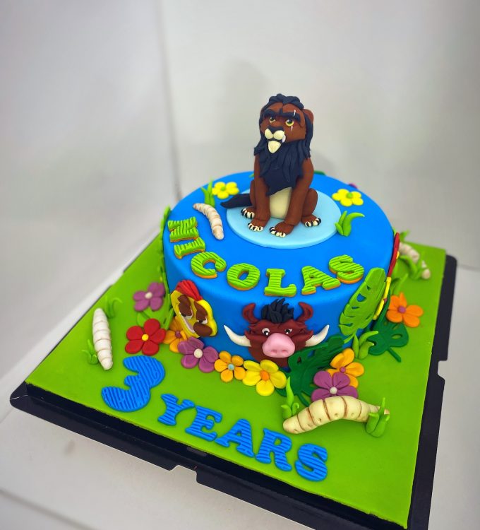 SCAR cake with Timon and Pumba Lion King cake Singapore