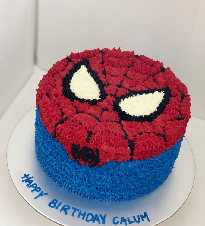 Spiderman face cake buttercream cake customized cakeJPG