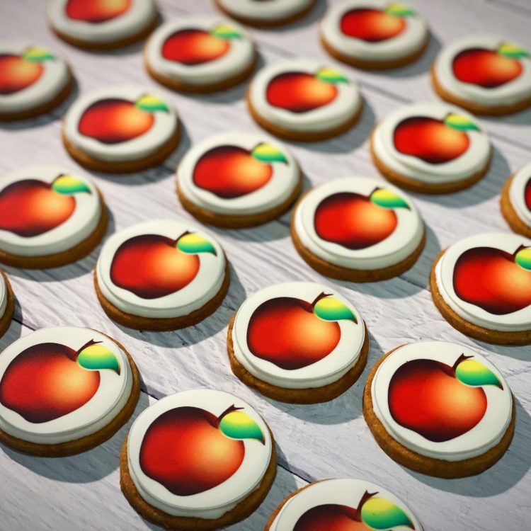 Apple edible logo cookies