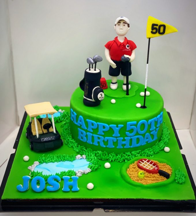 Golf themed 50th birthday cake customized Singapore