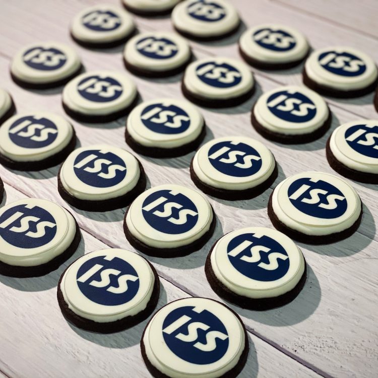 ISS edible logo corporate cookies