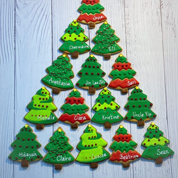 personal customized Christmas tree sugar cookies Singapore