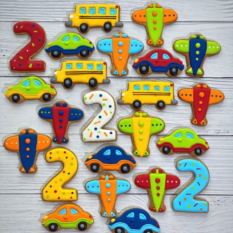 transport themed cookies 2nd birthday Singapore