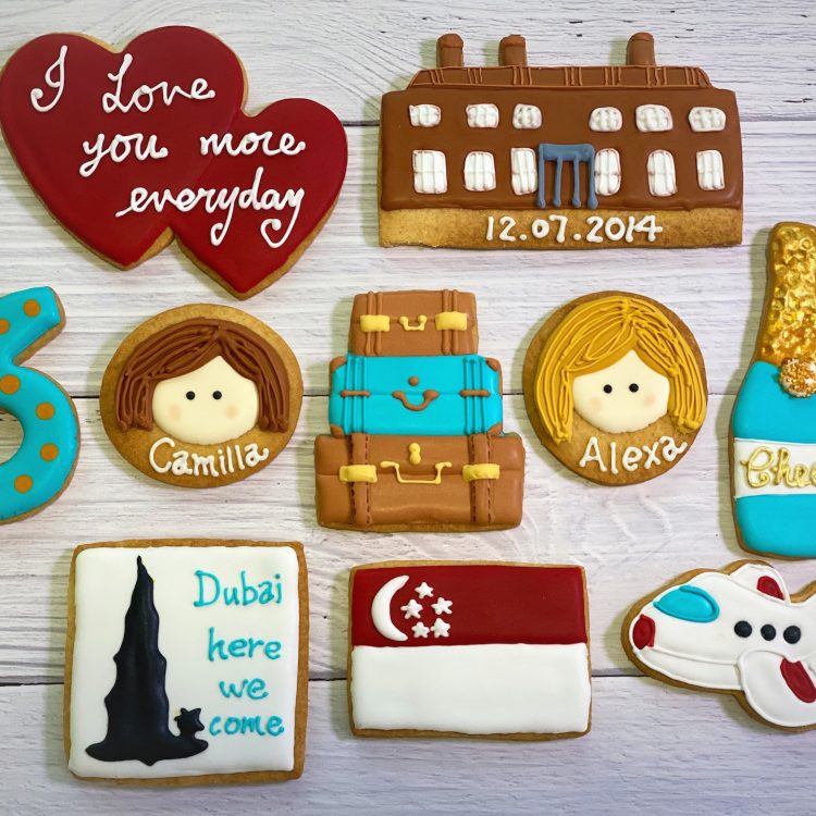 Travel themed custom cookie set Singapore