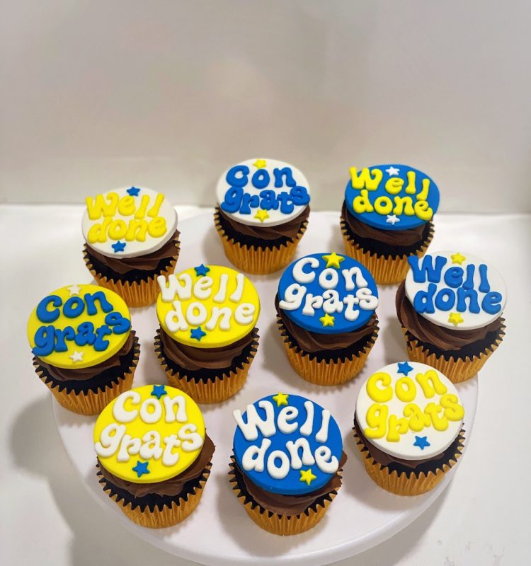 well done congratulation customized cupcakes Singapore